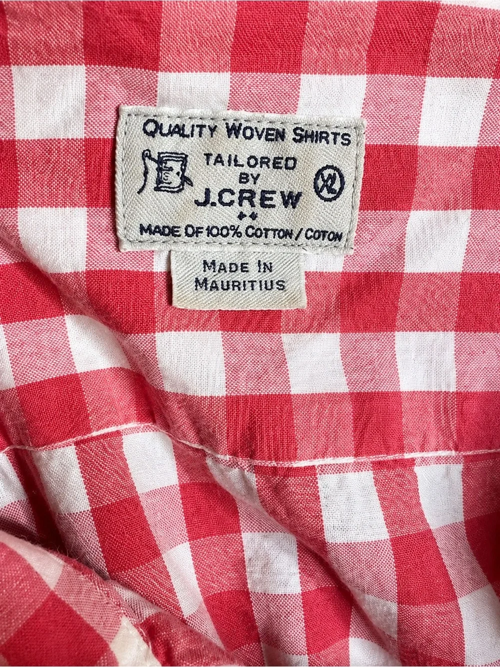 J.Crew Men’s Red Gingham ButtonDown Shirt XL 100% Cotton Preppy Americana Casual